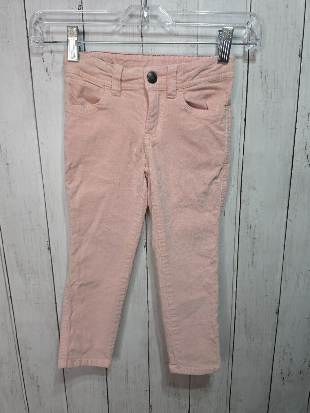 TEA COLLECTION Girls Size 5 Pink Skinny Pants Jeans Cotton Stretch Pockets.